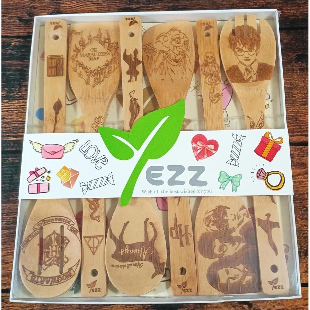 Yezz Wooden Cooking Utensils Set - Harry Potter‎ Themed
